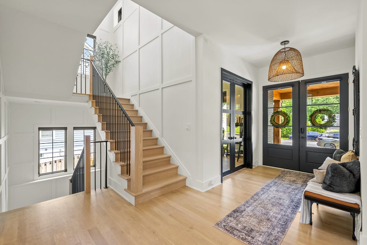 Entryway and staircase design in a Washington, DC custom home by DesignLab