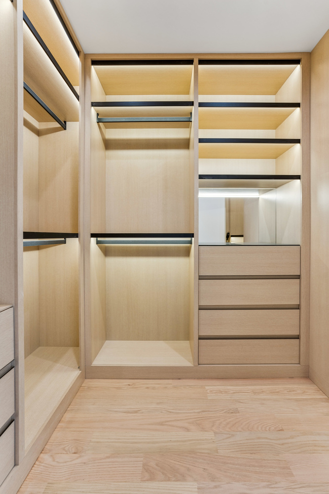 Custom closet remodel with organized storage by DesignLab for a Bethesda home